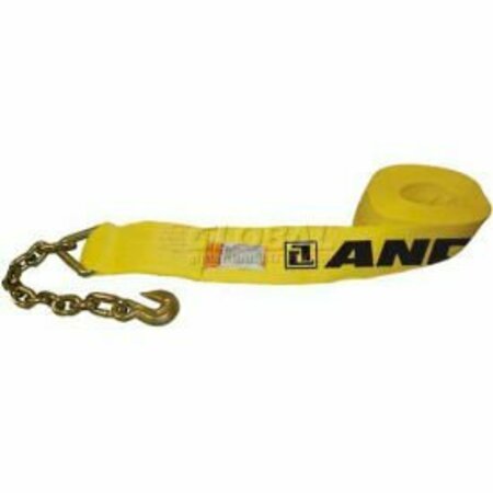 ANCRA INTERNATIONAL Ancra® 43795-15-30 4" x 30' Winch Strap with 43366-14 Chain Anchor 43795-15-30